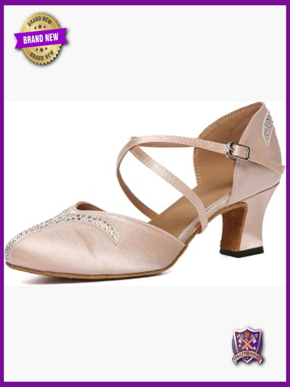 Closed Toe Dance Heels Comfortable Ballroom Pumps Suede Sole